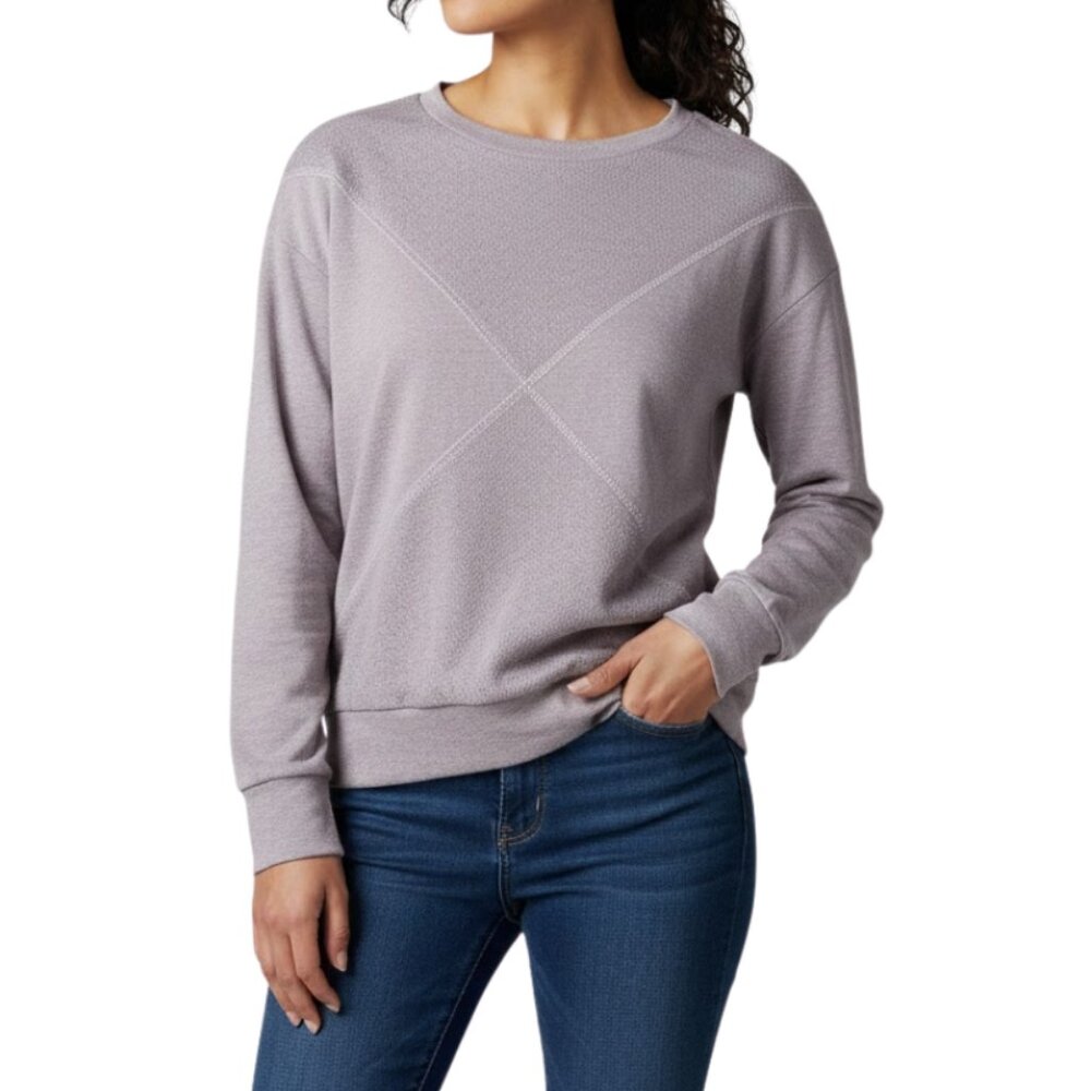 Kaileigh Heather Grey X-Seam Soft Knit Pullover made in USA Sweatshirt M